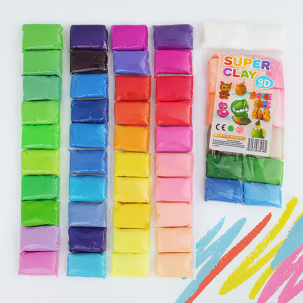 SUPER CLAY 9D MASA MOLDEABLE PARA NIÑOS X 36