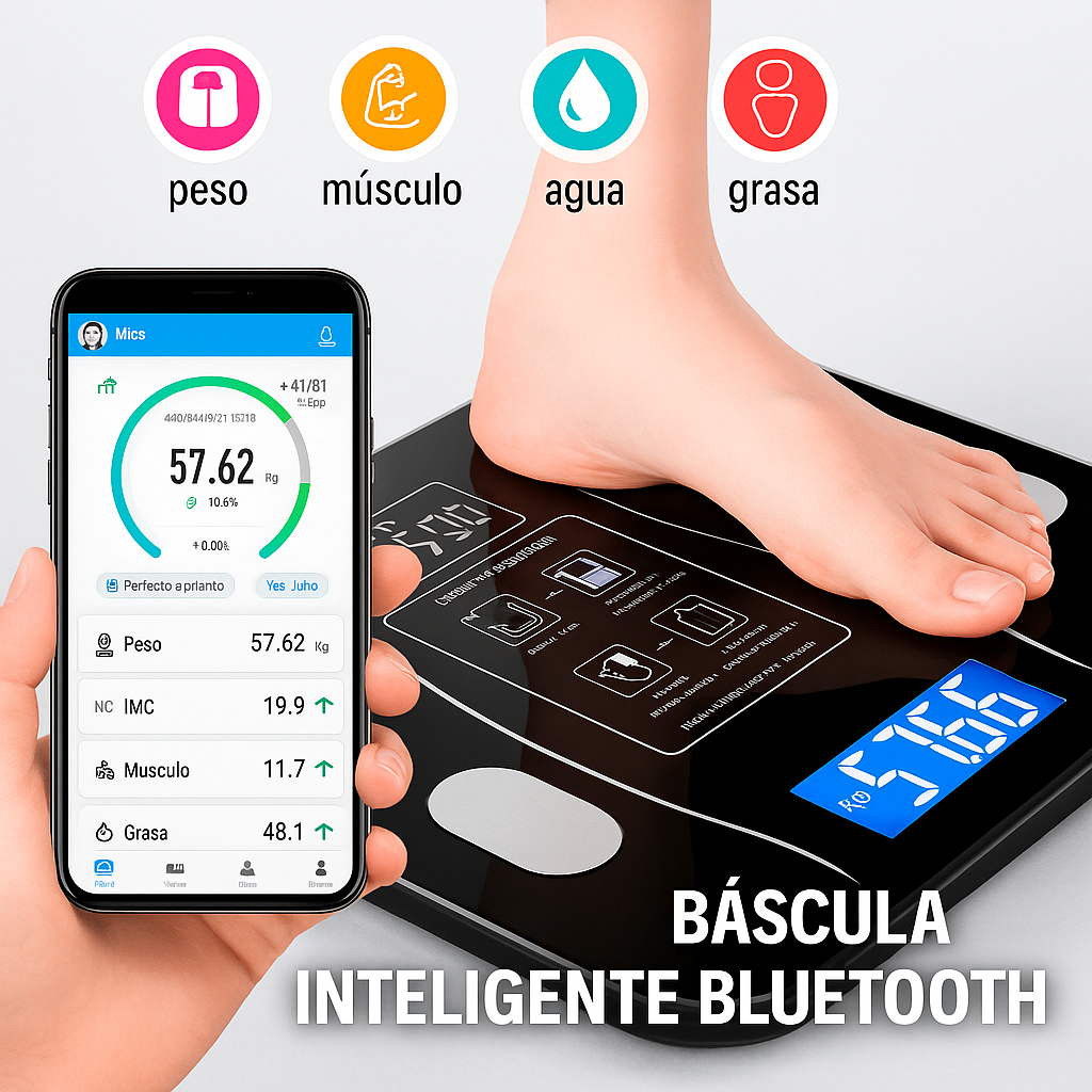 Bascula Inteligente Bluetooth BodyMetrics Pro®