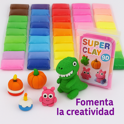 SUPER CLAY 9D  MASA MOLDEABLE PARA NIÑOS X 36